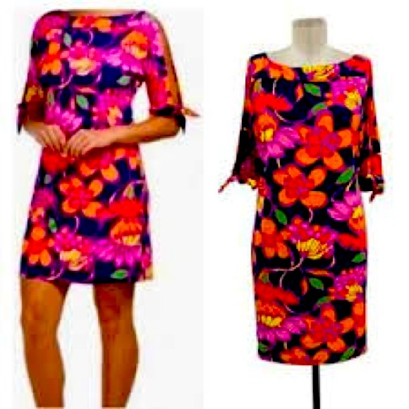 NWT Trina Turk Women’s Boatneck Floral Dress- Size Small - Picture 1 of 8